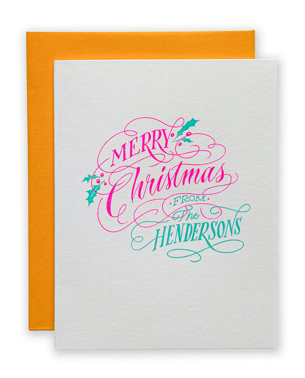 "Merry Christmas" Custom Risograph Holiday Card