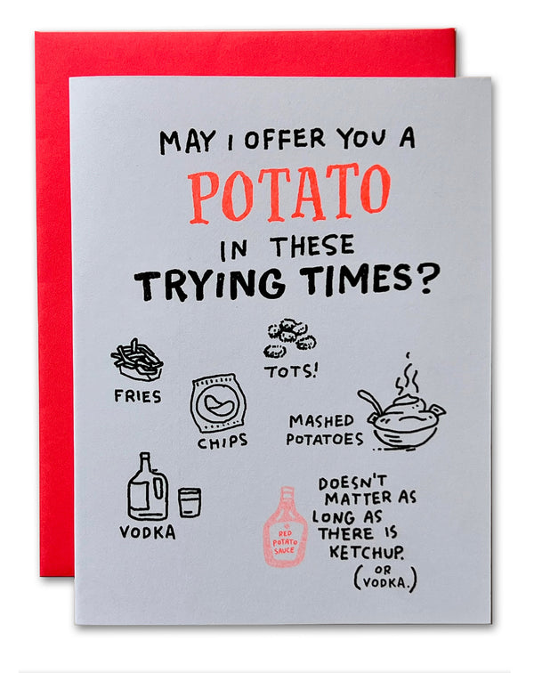 Potato In These Trying Times Risograph Sympathy Card