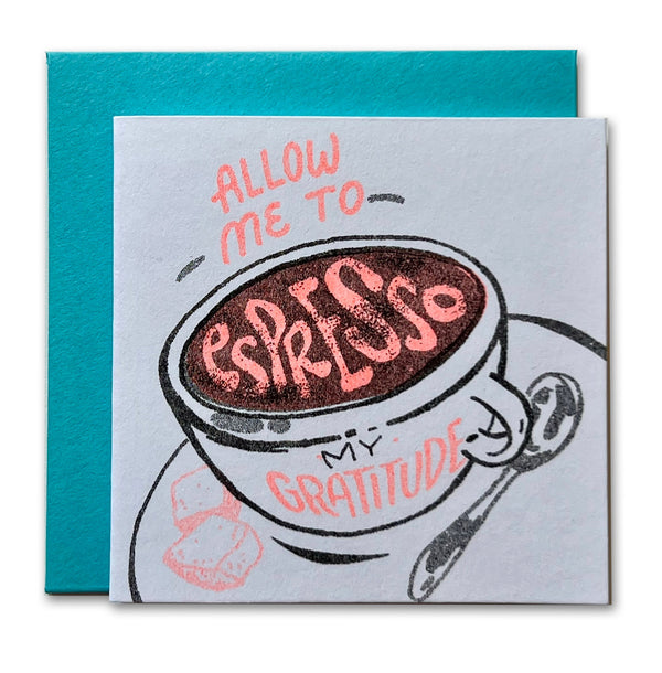 Espresso My Gratitude Risograph Tiny Card