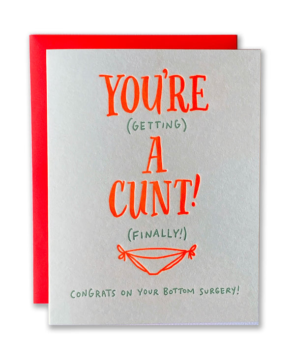 Bikini Bottom Surgery Letterpress Card