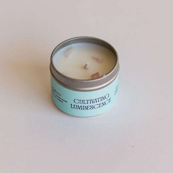2oz. Clarity Candle with Rose Quartz by Cultivating Luminescence