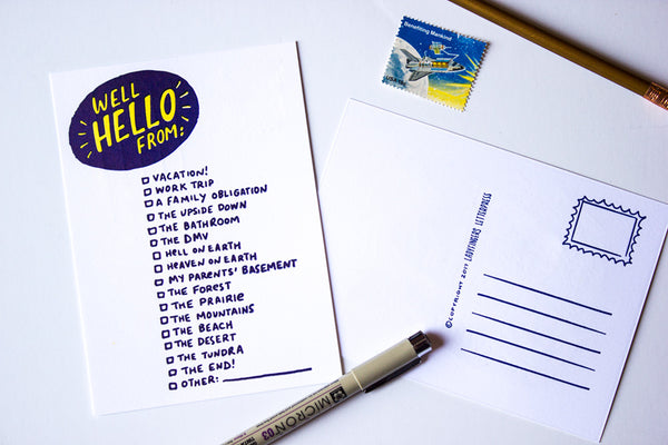Well Hello From Postcard