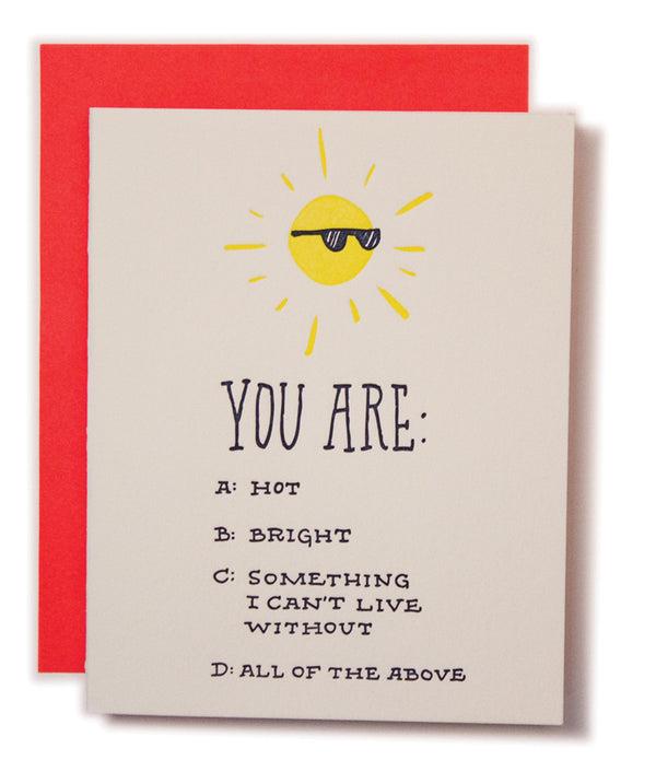 Hot Bright Sun Card