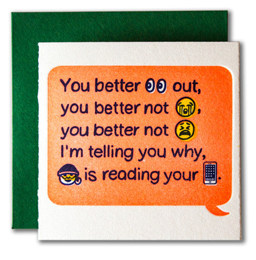 Texting Santa Tiny Holiday Card